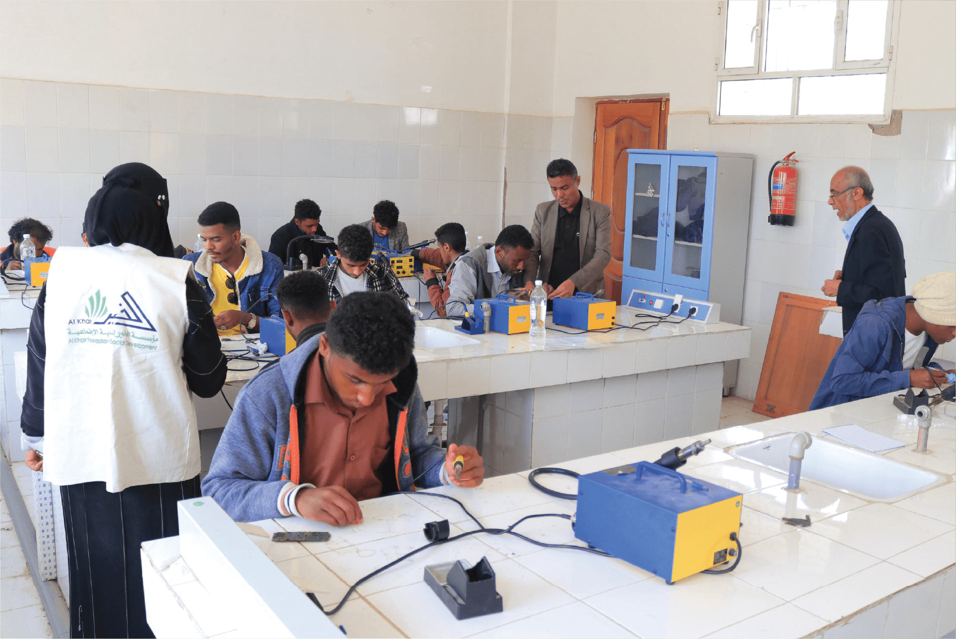 The implementation of vocational training activities in sewing and mobile maintenance has started within the project to improve the income of Bilal's grandchildren's families
